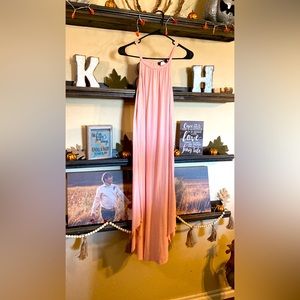 Baby pink stretchy flowing dress